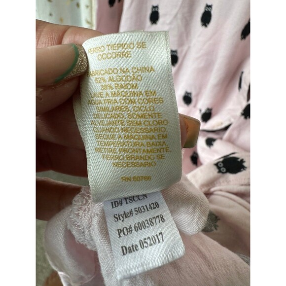 Kate Spade Owl Lovers Button Down Front Pockets Pajama PJ Sleep Shirt Dress S - Picture 8 of 9